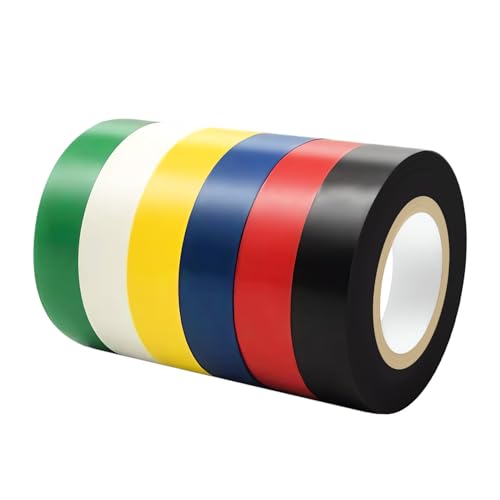 Duccinp Isolierband Farbig Set, 18mm x 13m 6 Stück PVC Elektrische Leitungen Reparatur, Hitzebeständig Hochflexibe Wasserdicht Electrical Tape für Verdrahtungsprojekte und Reparaturen Duccinp Isolierband Farbig Set, 18mm x 13m 6 Stück PVC Elektrische Leitungen Reparatur, Hitzebeständig Hochflexibe Wasserdicht Electrical Tape für Verdrahtungsprojekte und Reparaturen von Duccinp