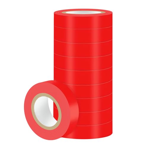 Duccinp Rot Isolierband 18mm x 13m 10 Stück PVC Elektrische Leitungen Reparatur, Hitzebeständig Hochflexibe Wasserdicht Electrical Tape für Verdrahtungsprojekte und Reparaturen Duccinp Rot Isolierband 18mm x 13m 10 Stück PVC Elektrische Leitungen Reparatur, Hitzebeständig Hochflexibe Wasserdicht Electrical Tape für Verdrahtungsprojekte und Reparaturen von Duccinp