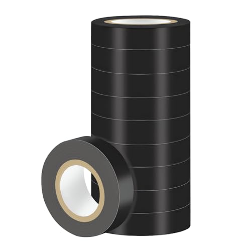 Duccinp Schwarz Isolierband 18mm x 13m 10 Stück PVC Elektrische Leitungen Reparatur, Hitzebeständig Hochflexibe Wasserdicht Electrical Tape für Verdrahtungsprojekte und Reparaturen Duccinp Schwarz Isolierband 18mm x 13m 10 Stück PVC Elektrische Leitungen Reparatur, Hitzebeständig Hochflexibe Wasserdicht Electrical Tape für Verdrahtungsprojekte und Reparaturen von Duccinp