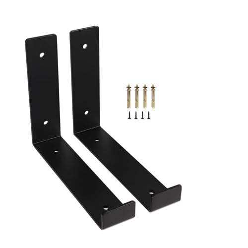2 Stück Regalwinkel Schwarze Regalhalterung 20 25 30cm Robuste Rechtwinklige Eckhalterung, Winkelträger Robuste Wand Regale, Industrielle Schwimmende Halterung (300mm) von Duchunsheng