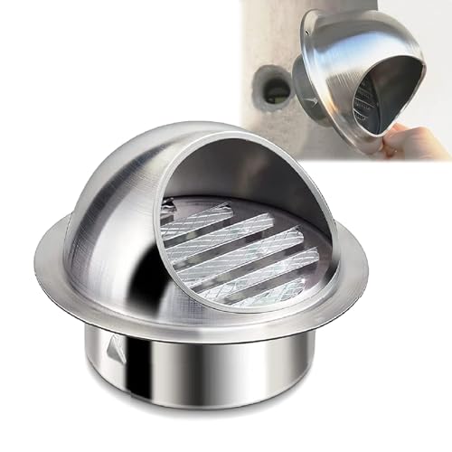 Duchunsheng Lüftungsgitter Edelstahl Rund, Abdeckung Lüftung Wetterschutzgitter, Wandentlüftung System Ablufthaube Lufthaube, Kugelform Haube Mit Mesh Screen, Für Ablufthaube, Zulufthaube Praktisch von Duchunsheng