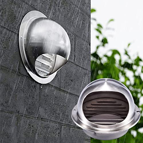 Lüftungsauslass Lüftungsschlitz Runde Kappe Edelstahl Wand Fresh Ball Form Wasserdicht Auspuff Entlüftungskanal Abdeckung mit Netz, Kugelförmige Luftventil-Grillabdeckung von Duchunsheng