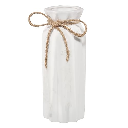 Weiße Keramikvase, Blumenvase, Trockenblumenvase für Moderne Wohnkultur, geeignet für Foyer, Wohnzimmer, Kamin, Schlafzimmer, Küche, anständiges Geschenk, 17,8 cm hoch von Ducige