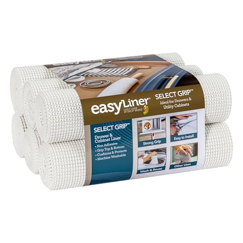 Duck Select Grip Easy Liner Regaleinlage, 30,5 cm breit, Küchenpackung, 6 Rollen, je 3 m Länge, Weiß von Duck