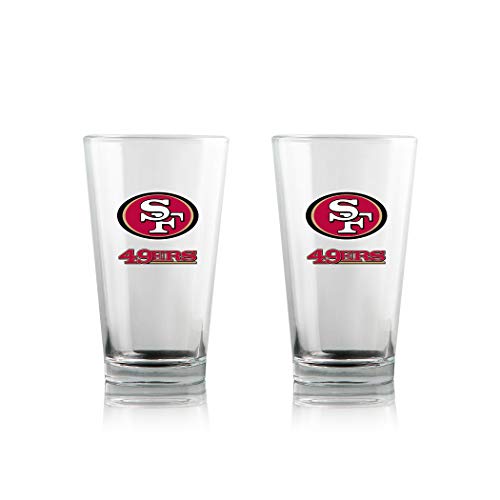 Duck House NFL Pint-Gläser-Set, Unisex, Pint Glass Set, klar, 16 OZ/EA von Duck House