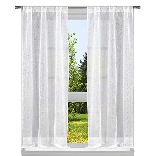 Duck River Textile Fenstervorhang-Set, Weiß/Silber, 38x84 von Duck River Textile