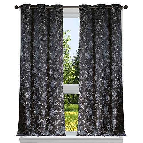 Duck River Textile Fenstervorhang-Set mit Blumenmuster, anthrazit, 38x84 (2 Pieces) von Duck River Textile