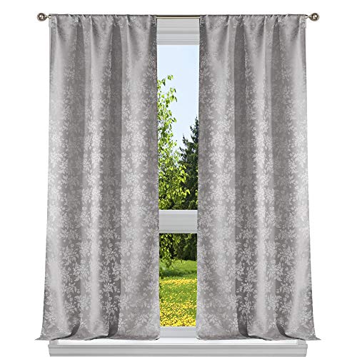 Duck River Textile Fenstervorhang-Set mit Blumenmuster, stahlgrau, 38x96 (2 Pieces) von Duck River Textile