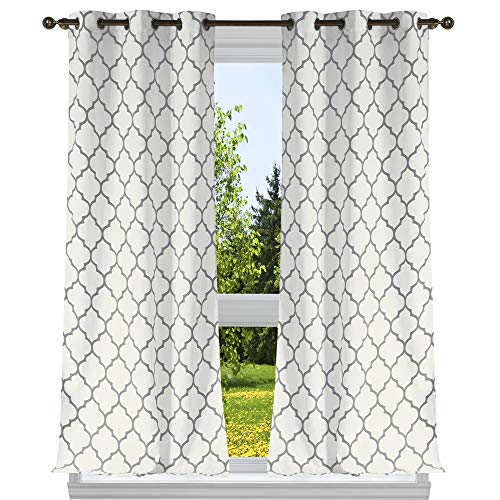 Duck Geometrisches Fenstervorhang-Set, grau, 38x112 von Duck River Textile