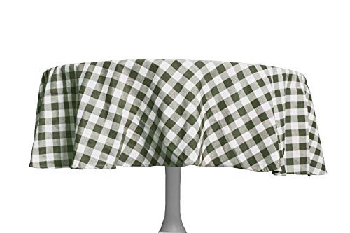 Duck River Textile Kingston Checks Table Cloth, 70" R, Sage von Duck River Textile