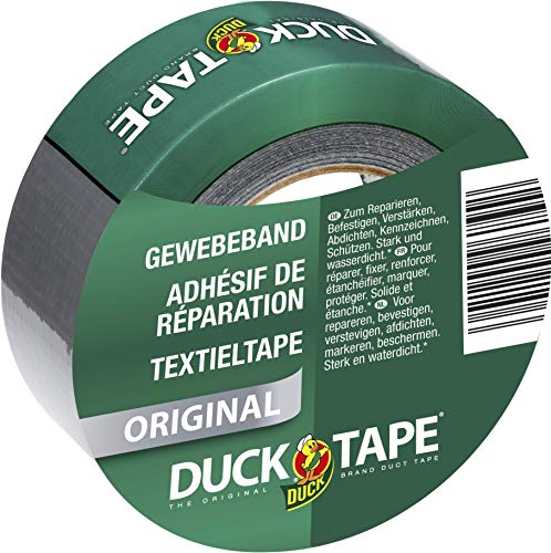 DUCK TAPE original 106-00 - Gewebeklebeband - Zum Reparieren, Fixieren und Verstärken - Maße: 50 m - Silber von Duck