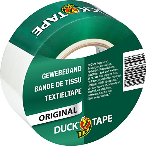 DUCK TAPE 106-05 Original Gewebeband – Selbstklebendes Klebeband mit wasserdichter Oberfläche – Panzertape extra stark für innen & außen – 50mm x 50m von Duck