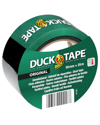 Duck Tape Original Panzertape zum Reparieren, Bündeln und Befestigen, 50 mm x 5 m, Schwarz von Duck