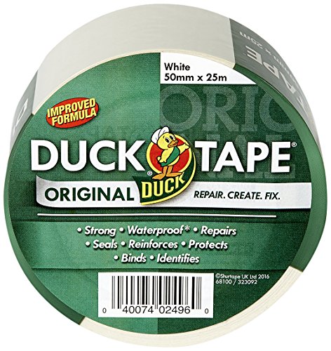 Duck Tape Original Klebeband, verbesserte Formel, hohe Festigkeit, wasserdicht, Gaffer- und Dukt-Klebeband, Reparaturband, 50 mm x 25 m von Duck