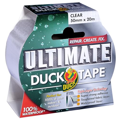 Duck Tape Ultimate Gewebeband, transparent, 50 mm x 20 m Das ultimative, hochfeste, wasserdichte Gaffer- und Reparatur-Gewebeband Duck Tape Ultimate Gewebeband, transparent, 50 mm x 20 m Das ultimative, hochfeste, wasserdichte Gaffer- und Reparatur-Gewebeband von Duck
