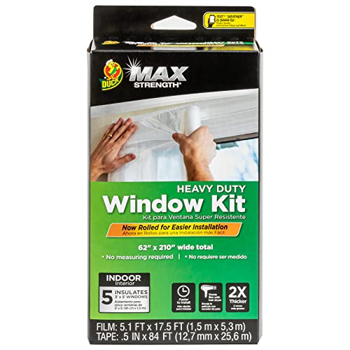 Duck Brand 287455 Maximale Stärke Fensterisolierungs-Set, Transparent, 5 Windows von Duck