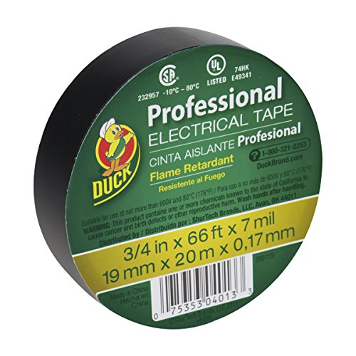 Duck Brand 393119 Professional Electrical Tape, 0.75-Inch by 66-Feet, Single Roll, Black by Duck von Duck