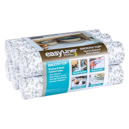 Duck EasyLiner mit glatter Oberfläche, Grauer Damast, 12" x 10' von Duck