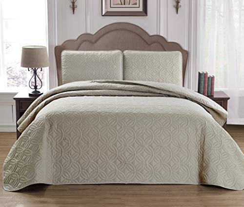 Duck River Leda Medallion Bedspread Quilt Set, Full/Queen, Taupe von Duck River Textile