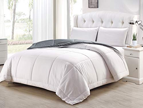 Duck River Samantha Reversible Down Alternative Comforter Set, Twin, White-Dark-Grey von Duck River Textile