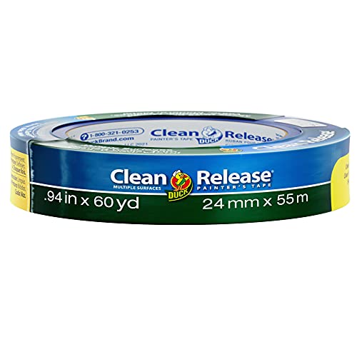 Duck Tape Clean Release Maler-Kreppband in Blau, für Innenmalerei und Dekorieren, verschiedene Oberflächen, verhindert Auslaufen der Farbe, 24 mm x 55 m Duck Tape Clean Release Maler-Kreppband in Blau, für Innenmalerei und Dekorieren, verschiedene Oberflächen, verhindert Auslaufen der Farbe, 24 mm x 55 m von Duck