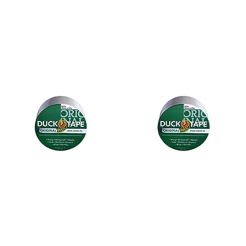Duck Tape Original-Klebeband, weiß, 50 mm x 25 m Das hochfeste, wasserdichte Original-Klebeband bez. Reparaturband. (Packung mit 2) von Duck