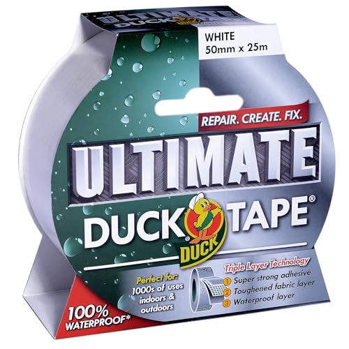Duck Tape Ultimate Gewebeband, 50 mm x 25 m, Weiß Das ultimative, hochfeste, wasserdichte Gaffer- und Reparatur-Gewebeband Duck Tape Ultimate Gewebeband, 50 mm x 25 m, Weiß Das ultimative, hochfeste, wasserdichte Gaffer- und Reparatur-Gewebeband von Duck