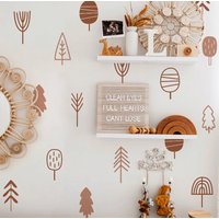 Woodland Boho Mahagoni Wandtattoos Für Kinderzimmer Und Babyzimmer von DucklingsThree