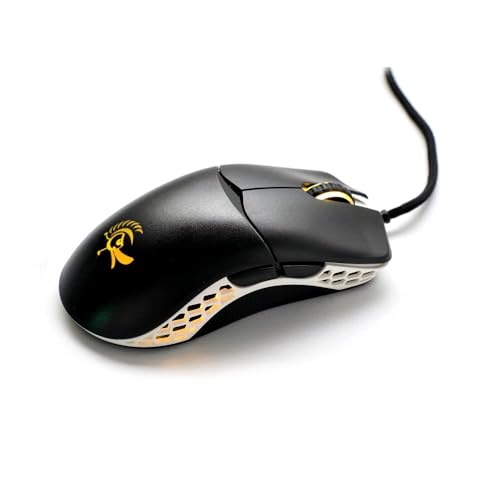 Ducky Feather Gaming Maus 65g – Symmetrisch für Rechts- & Linkshänder – PixArt 3389 Sensor mit 16.000 DPI – 7 Tasten – ARGB Beleuchtung – Paracord Kabel – Schwarz/Weiß von Ducky