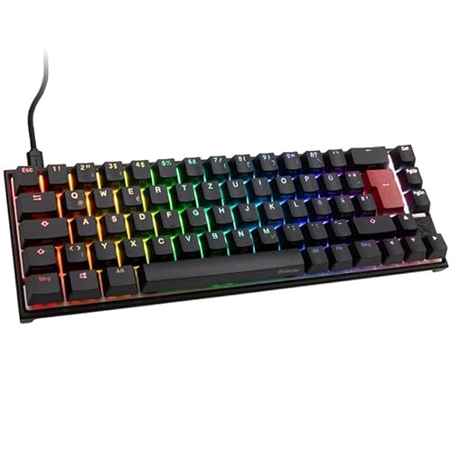 Ducky Mecha Pro SF Gaming Tastatur inklusive RGB-Beleuchtung mit MX-Red Switches, 65% Größe, Aluminiumgehäuse, deutsches Tastenlayout (ISO) von Ducky