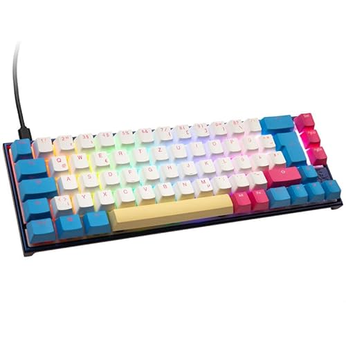 Ducky Mecha SF Limited Dawn Edition Gaming Tastatur inklusive RGB-Beleuchtung mit MX Blue Switches, 65% Größe, Alluminiumgehäuse, deutsches Tastenlayout (ISO) von Ducky