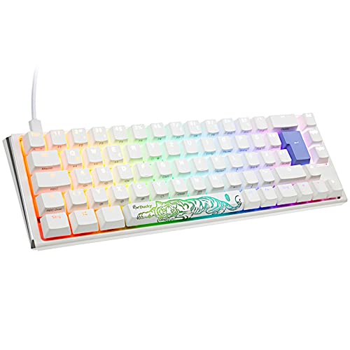 Ducky One 3 Classic Pure White SF Gaming Tastatur, RGB LED - MX-Red - ISO - Deutschem Tastenlayout von Ducky