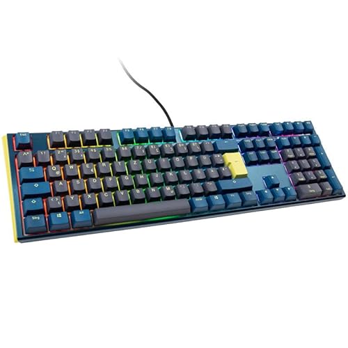 Ducky One 3 Daybreak - Mechanische Gaming Tastatur Deutsches Layout im Fullsize-Format mit Cherry MX Clear Switches, Hot-Swap-fähig und RGB-Beleuchtung von Ducky