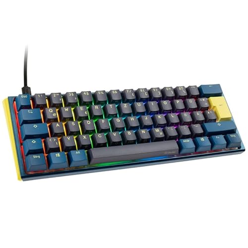 Ducky One 3 Daybreak - Mechanische Gaming Tastatur Deutsches Layout im Mini-Format (60% Keyboard) mit Cherry MX Clear Switches, Hot-Swap-fähig und RGB-Beleuchtung von Ducky