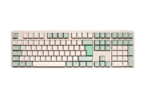 Ducky One 3 Matcha - Mechanische Gaming Tastatur Deutsches Layout im Fullsize-Format mit Cherry MX Silent Red Switches, Hot-Swap-fähig (Kailh-Sockeln) und Abnehmbares Kabel von Ducky