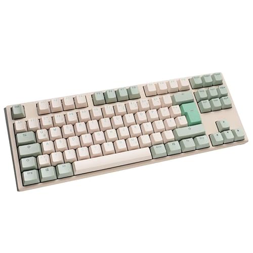Ducky One 3 Matcha - Mechanische Gaming Tastatur Deutsches Layout im TKL-Format (80% Keyboard) mit Cherry MX Brown Switches, Hot-Swap-fähig und Abnehmbares Kabel von Ducky