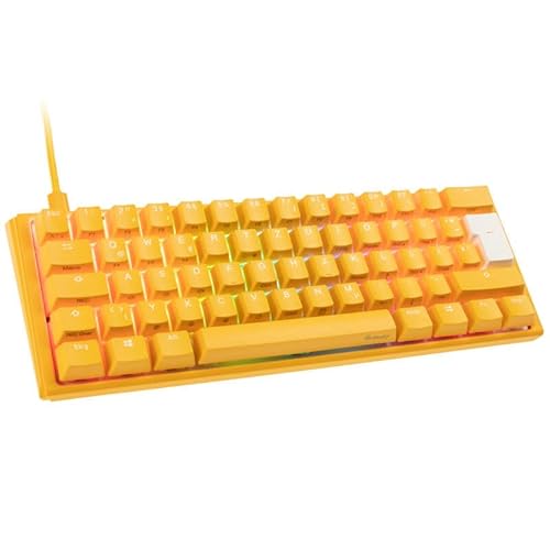 Ducky One 3 Yellow - Mechanische Gaming Tastatur Deutsches Layout im Mini-Format (60% Keyboard) mit Cherry MX Speed Silver Switches, Hot-Swap-fähig und RGB-Beleuchtung von Ducky