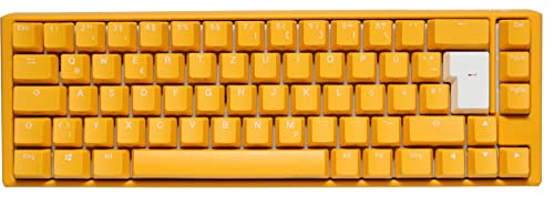 Ducky One 3 Yellow - Mechanische Gaming Tastatur Deutsches Layout im SF-Format (65% Keyboard) mit Cherry MX Silent Red Switches, Hot-Swap-fähig (Kailh-Sockeln) und RGB-Beleuchtung von Ducky