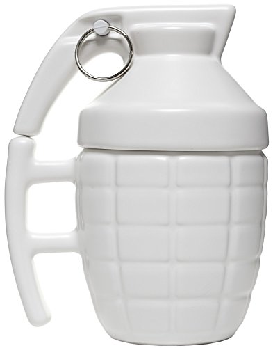 Ducomi Granate - Frühstückstasse für Cappuccino, Kaffee und Tee in Keramik (280 ml) - Originelle und Lustige Geschenkidee - Gönnen Sie sich einen Snack mit Einem Knall (White) von Ducomi