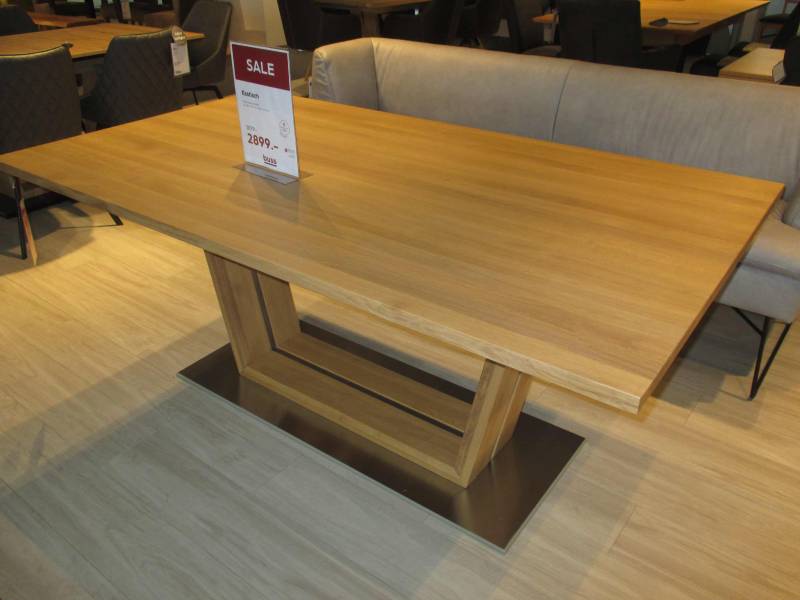 Dudinger Esstisch Lena, ca. 180 x 76 x 100 cm in Eiche bianco lackiert mit kleinen Mängeln von Dudinger