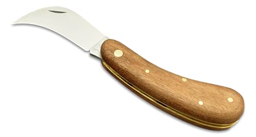 DUE BUOI Veredelungsmesser 252L - Holzgriff, Stahlklinge, Ambidextrous, Gärtnern von DUE BUOI