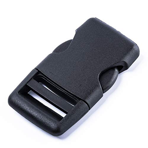 Due Emme 2M - 1 Stück Steckschnalle, Klickverschluss 'SSL', verdeckter Gurtschlitz, 40mm, Schwarz, Nylon, Poliert, Steckschnalle, Bügel von Due Emme 2M