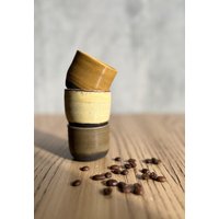 Kaffeetassen Aus Keramik Ohne Henkel | Schnapsgläser Sake Senfgelb Und Grün Satz Mit 2/4 6 Stück von DueVCeramiche