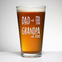 Papa Zu Opa Individuell Geätztes Bierglas, Bierbecher, Whiskyglas, Geburtstag, Vatertag, Trauzeugen, Babyparty, Geschenke Für Ihn von DuelDrinkware