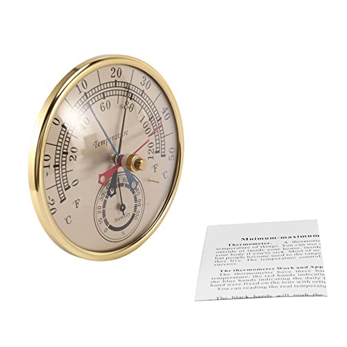 Duendhd 12,7 cm Min Max Thermometer Hygrometer Wandhalterung Analog Indoor Outdoor Anti Temperatur Feuchtigkeit Meter von Duendhd