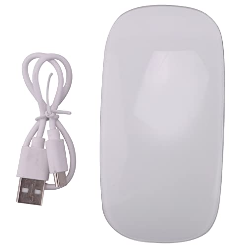 Duendhd Bluetooth Kabellos Maus Still Wiederaufladbare Computer Maus Schlanke Ergonomische PC MäUse für (Weiß) von Duendhd