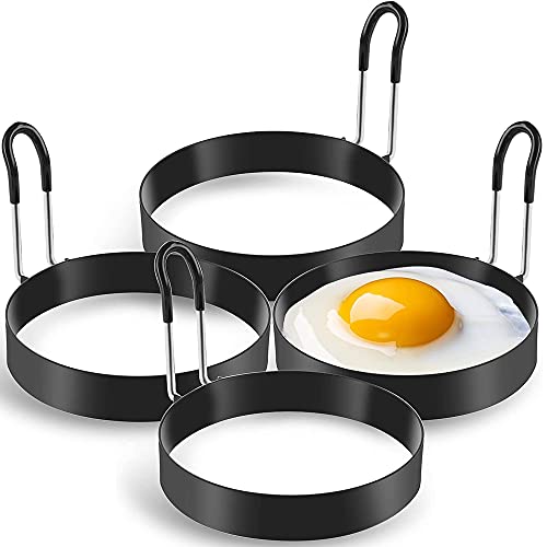 Duendhd Eierringe, 4 Stück Edelstahl-Eierringe, Pfannkuchenform zum Braten, Eier und Omelett von Duendhd