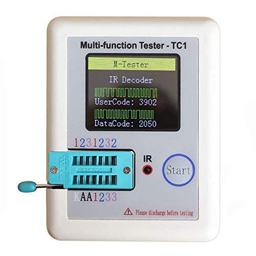 Duendhd Multifunktionaler Tester, LCR-TC1 Transistor-Tester, TFT-Dioden-Kapazitätsmesser, NPN MOSFET, buntes Taschendisplay von Duendhd