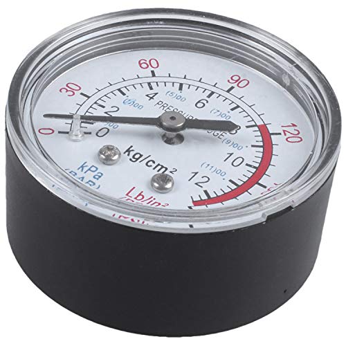 Duendhd Round 0-180 Psi 13mm 1 / 4BSP Durchmesser Dial Comparator Manometer, Schwarz von Dasing