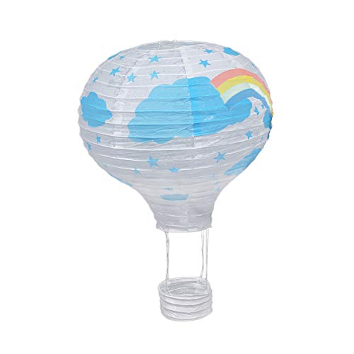 Lampenschirm aus Papier, 30,5 cm, Ballonform, für die Deckenleuchte, Weiß, Regenbogen von Duendhd